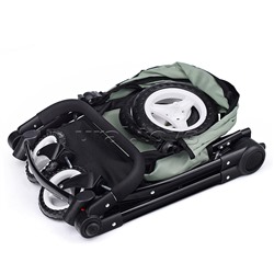 Коляска для кукол металлическая, цвет черно-зеленый, в пакете