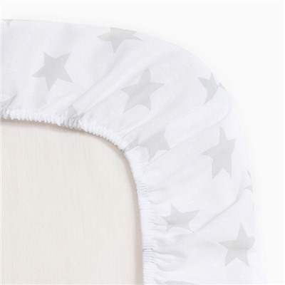 Простыня на резинке 1.5-спальная «Этель. Звезды», 140×200+25 см, бязь