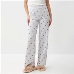 Брюки прямые домашние женские KAFTAN «Звезды», размер 52-54, серые