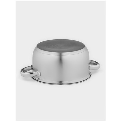 Кастрюля Доляна «Сильве», 2.3 л, d=18 см, с крышкой, капсульное дно, индукция, нержавеющая сталь, хромированная