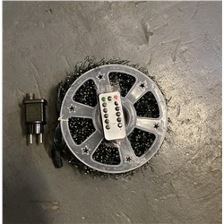 Гирлянда нить МИШУРА, хвойная лапа, (провод ЗЕЛЕНЫЙ) с ПУЛЬТОМ, свечение холодное - белое