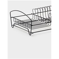 Сушилка для тарелок и кружек с поддоном, 39×25×12 см, чёрная