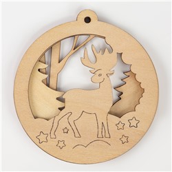 Ёлочная подвеска из дерева своими руками на новый год «Олень», набор для творчества