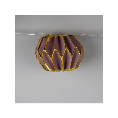 Гирлянда «Нить» 2 м с насадками «Фиолетовый фонарик», IP20, прозрачная нить, 10 LED, батарейки AAх2 (нет в комплекте), свечение тёплое белое