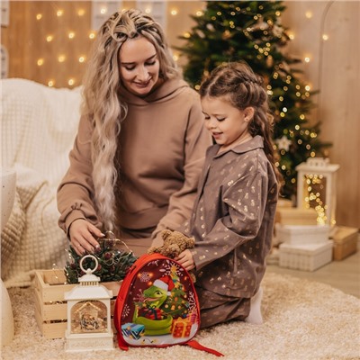 Рюкзак новогодний для подарков на молнии «Змея», красный