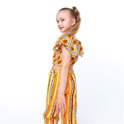 Комплект для девочки, цвет белый/оранжевый, рост 116 см