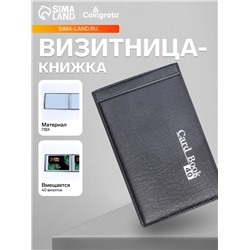 Визитница на 20 карт, 1 карта на 1 листе, обложка ПВХ, чёрная