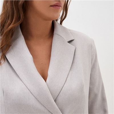 Пиджак женский двубортный MIST plus-size, размер 54, бежевый