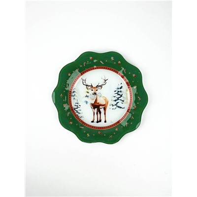 Тарелка новогодняя плоская «Лесная сказка», d=23 см