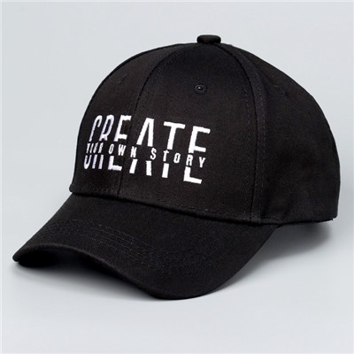 Кепка детская Create, чёрная, р-р 52-54, 5-7 лет