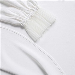 Блуза с рюшами, Мелодия сердца (белая)