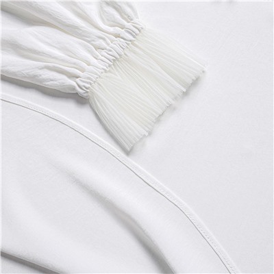 Блуза с рюшами, Мелодия сердца (белая)