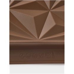 Форма для дубайского шоколада Доляна «Квадраты, пирамиды», 2 плитки, 21×19×2.5 см, силикон, коричневая