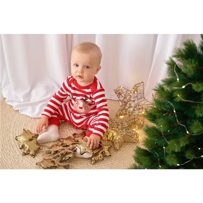 Комбинезон детский «Крошка Я. Оленёнок», рост 62-68 см, красный, белый