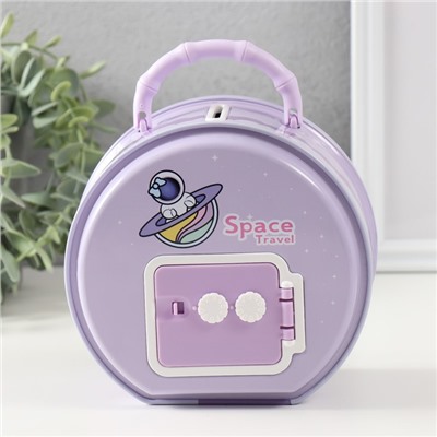 Копилка для денег с сейфовым замком «Космос», металл, 8×15×15 см, МИКС