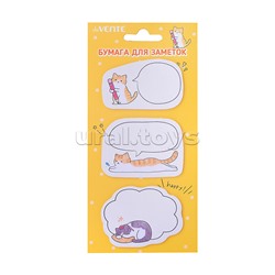 Набор клейкой бумаги для заметок "Cat, Penguin, Hedgehog" 55x55 мм, 3x20 листов