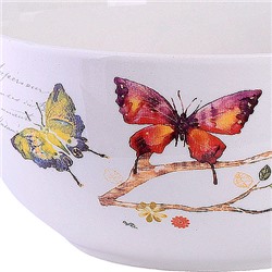 60119 Супница керамическая 580мл Бабочки в саду доломит LR (х36)