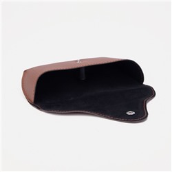 Футляр для очков на кнопке, 16×3.5×6.5 см, коричневый