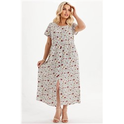 Платье штапель  5915/100/Молочный, бордовый