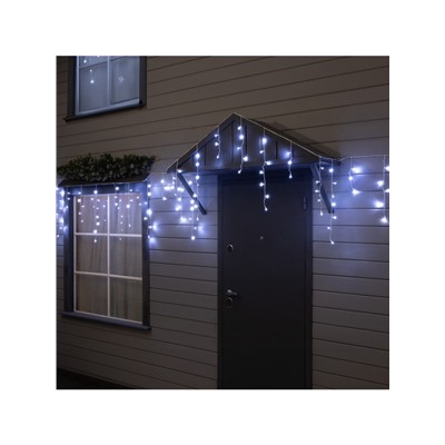 Гирлянда «Бахрома» 12×0.7 м, IP44, УМС, белая нить, 240 LED, свечение белое, мерцание, 220 В