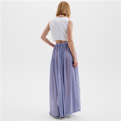 Юбка макси женская MINAKU: Casual Collection, серо-голубая, размер 46