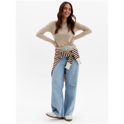 Лонгслив женский KAFTAN: Basic line, бежевый, размер 40-42