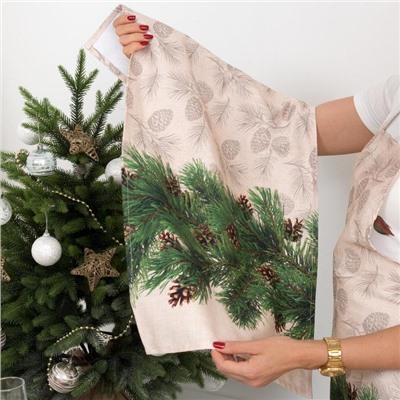 Полотенце «Этель» Еловые ветви 40×67 см, 100% хл, саржа 190 г/м²