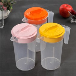 Кувшин для воды с крышкой, 1.2 л, пластик, МИКС