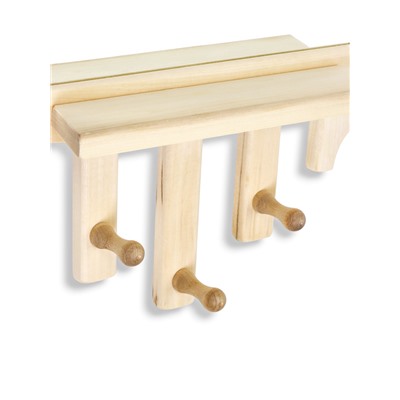 Зеркало для бани и сауны «Лесенка», 75×40 см, с полкой, 3 крючка