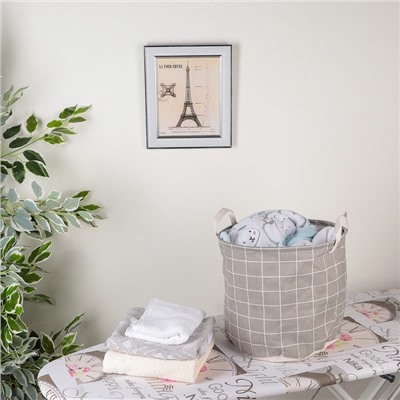 Корзина для белья Доляна «Клетка», 30×30×30 см, серая