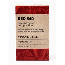 Парфюмерное масло женское VEGAN.Love.Studio Red 540, 15 мл
