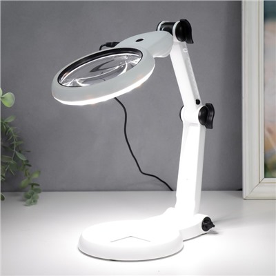 Лампа-лупа для творчества LEDx18 от 3ААА, USB белый 24.5×22 см