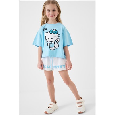 Комплект трикотажный для девочек: фуфайка (футболка), шорты PLAYTODAY, 1240136