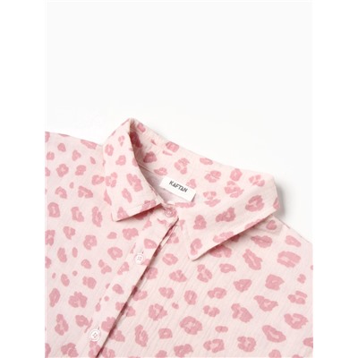 Пижама женская (рубашка, брюки) KAFTAN «Муслин: pink leopard», размер 40-42