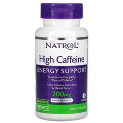 Natrol, High Caffeine, Extra Strength, 200 mg, 100 Tablets