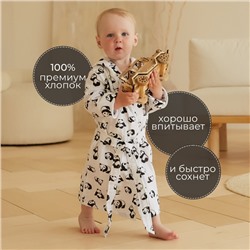 Халат детский муслиновый LoveLife «Панды» (4 года, рост 104-110 см) 100% хлопок, 235 г/м²