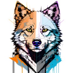 Картина по номерам 40х50 "Волк в стиле граффити" (18 цветов)