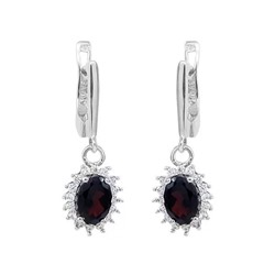 Серьги из серебра гранат, Амалия