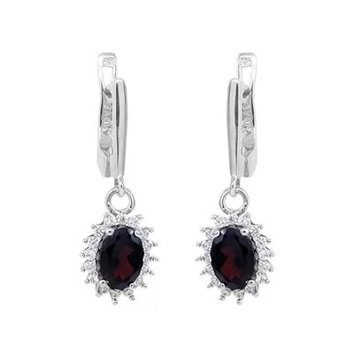 Серьги из серебра гранат, Амалия