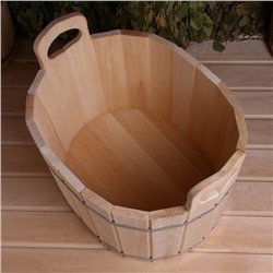 Шайка - таз для бани и сауны, 30 л, деревянная, нержавеющий обруч, «Добропаровъ»