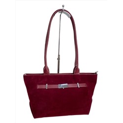 Женская сумка из искусственной замши, цвет бордовый