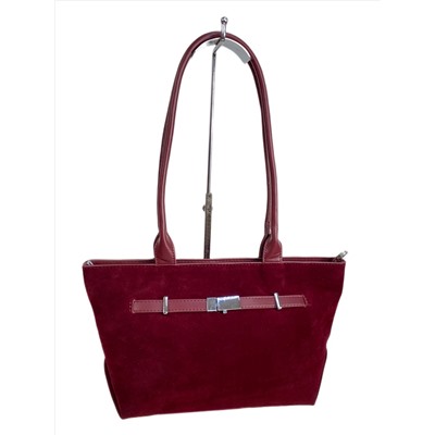 Женская сумка из искусственной замши, цвет бордовый