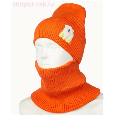 17-29-L Комплект для девочки флис (шапка+снуд) (50-54)