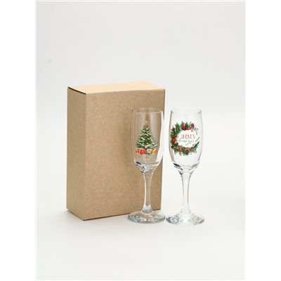 Бокалы для шампанского новогодние «Новый год», 2 шт. по 170 мл