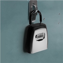 Ключница с кодовым замком ТУНДРА, с дужкой, серая, 80×70×35 мм