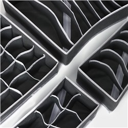 Органайзеры для хранения белья Доляна «Гранж», 4 шт., 33×32×10 см, 31×15.5×10 см, 29×14×10 см, серые