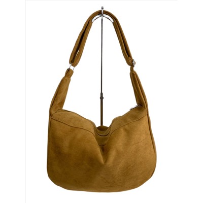 Женская сумка из искусственной замши, цвет светло коричневый