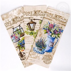 К-т полотенец "Встреча" 50*60 см. - 3 шт. рогожка хлопок 100%