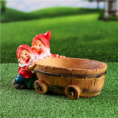 Садовая фигура из гипса «Два гнома с телегой», 19.5×32×17.5 см