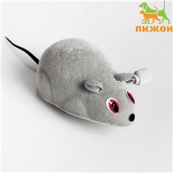 Мышь заводная, 7 см, серая